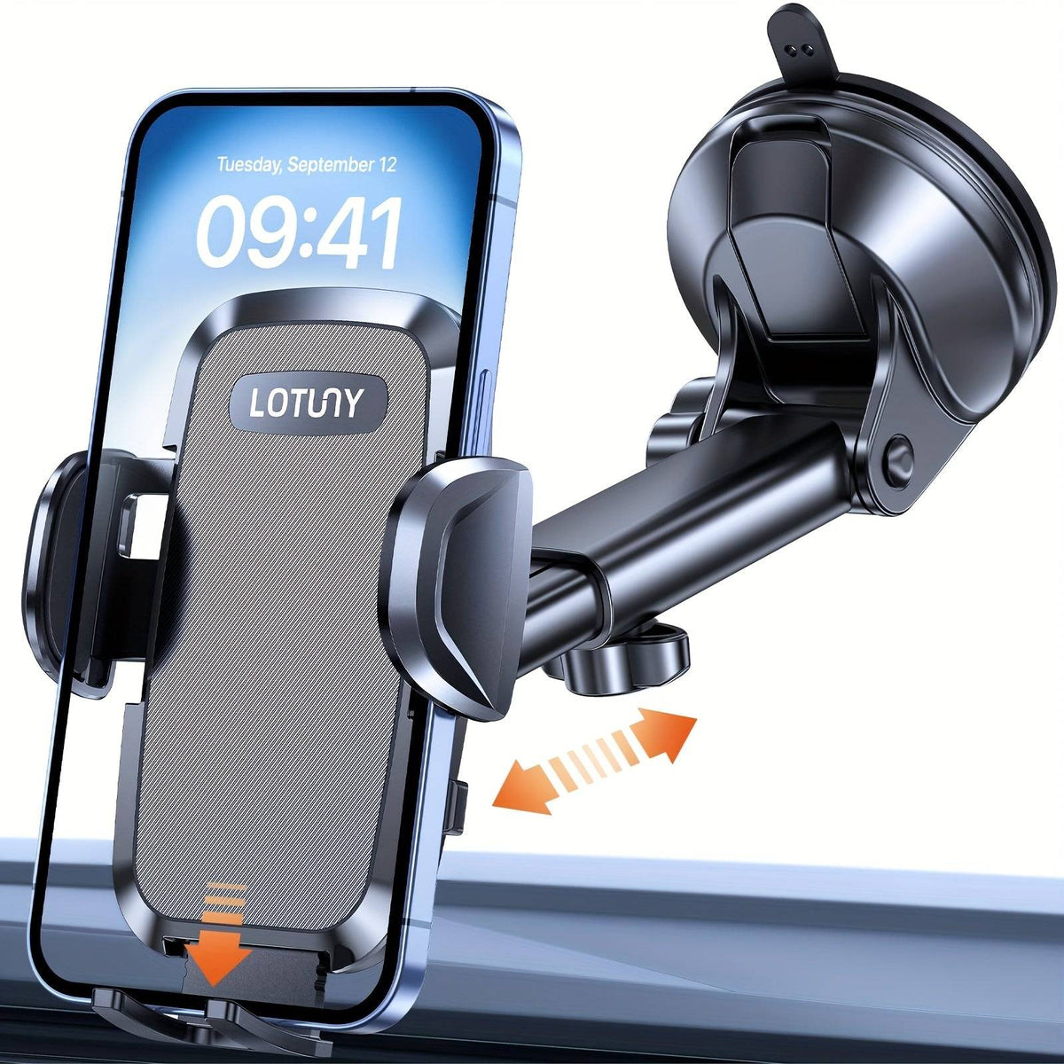 3-in-1 Universal Car Phone Holder – Hands-Free Mount for Dashboard, Windshield & Air Vent | Compatible with iPhone, Samsung, Google (4"–7.2" Phones)