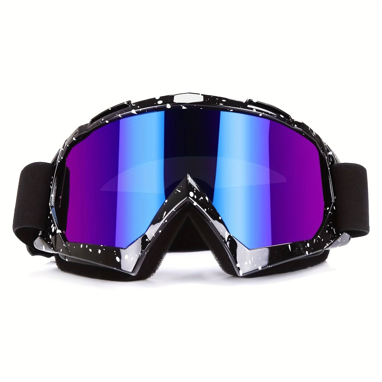 Motorcycle & ATV Goggles Off-Road Protective Eyewear with Anti-Scratch PC Lenses and Flexible TPU Frame Impact-Resistant for Outdoor Sports & Adventure Riding