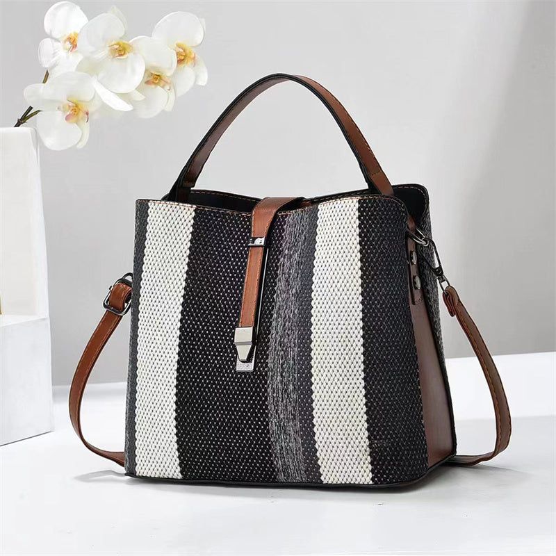 Womens PU Crossbody Bag Large Capacity Bucket Style