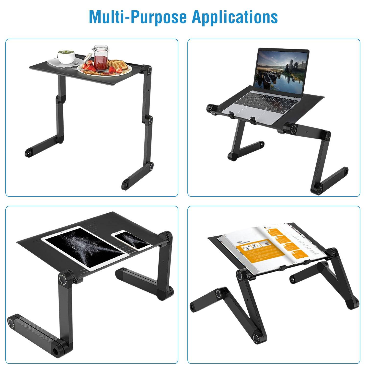 Foldable Laptop Table with 360 Adjustable Legs