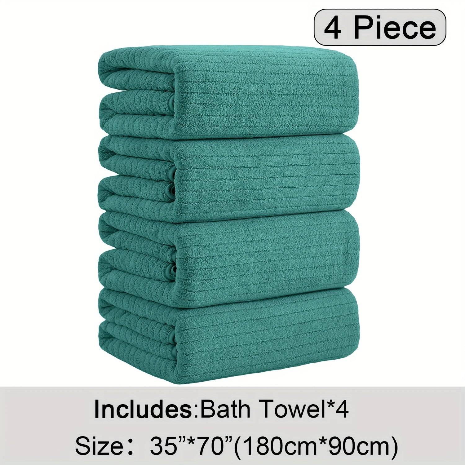 4-Pack Oversized Bath Towels Set 35"x70" XL Microfiber Towels Quick-Dry, Soft & Absorbent for Family or Hotel Use