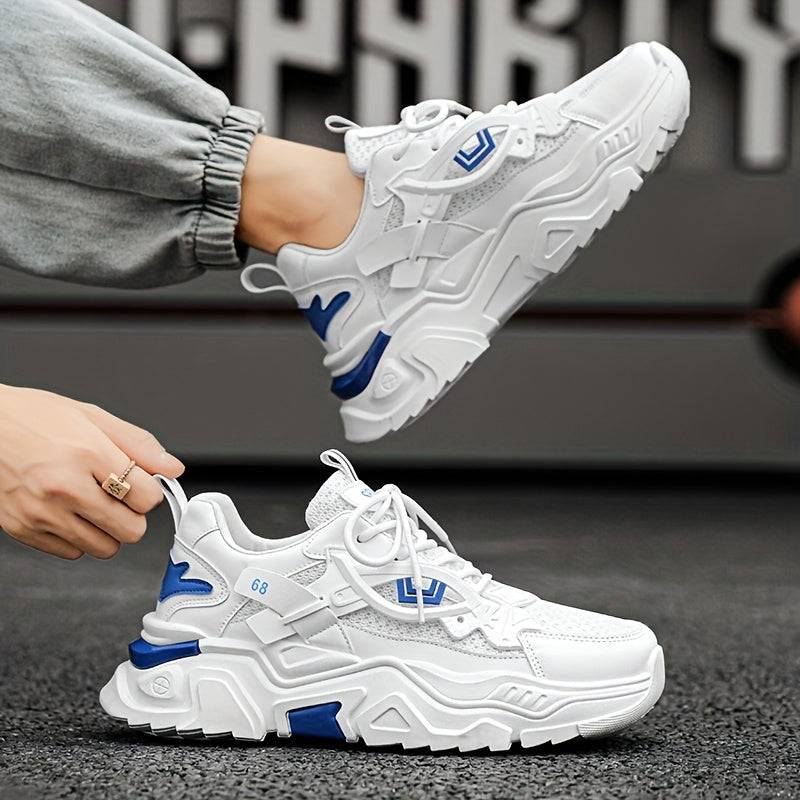 Men’s Breathable Running Shoes – Mesh Lace-Up Sneakers with Thick Rubber Sole – Durable & Stylish for Sports, Outdoors & Daily Wear