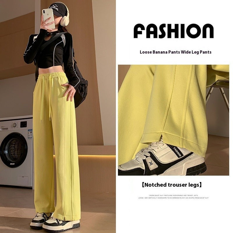 Women’s High Waist Straight Leg Sweatpants Lightweight Loose Fit Long Leisure Sports Trousers