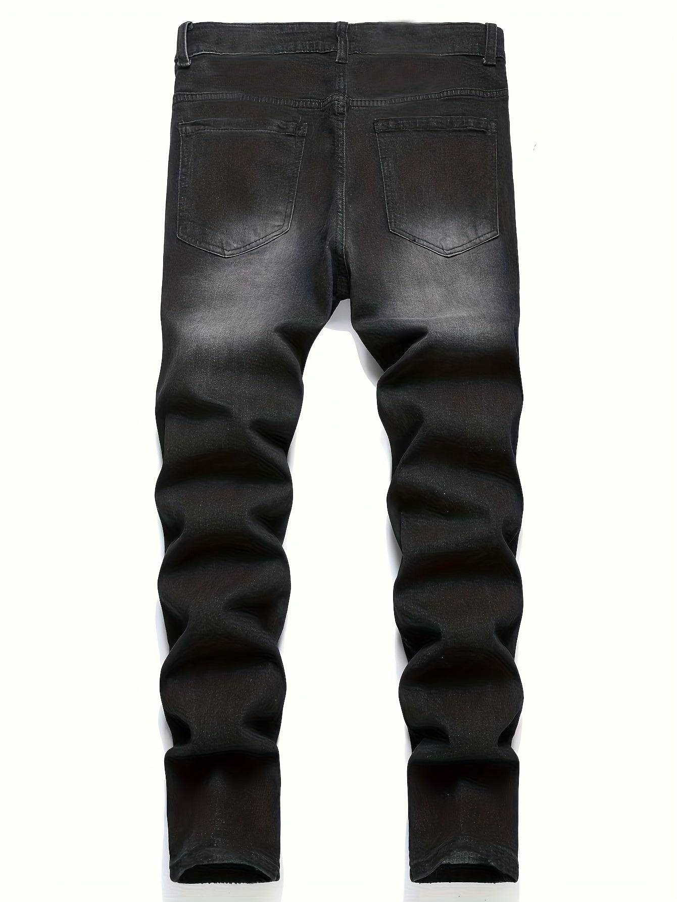 Men’s Casual Denim Pants Straight-Leg Jeans with Comfortable Fit Everyday Style for All Seasons