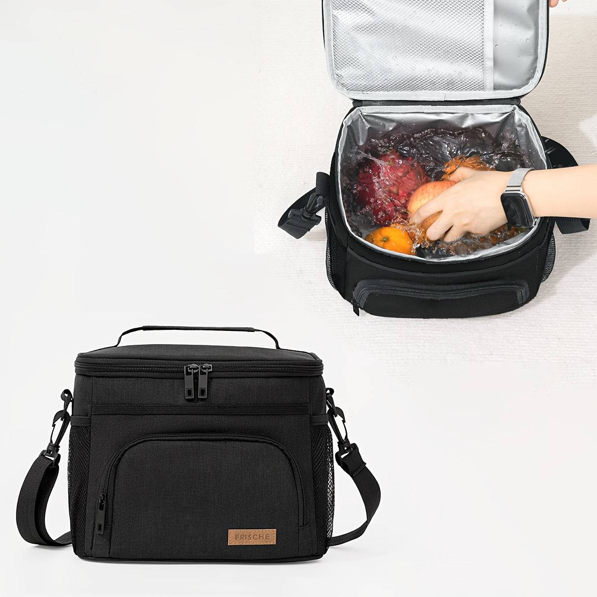 Multifunctional Insulated Lunch Bag Large Capacity, Waterproof & Leakproof with Adjustable Shoulder Strap for Office, School & Travel