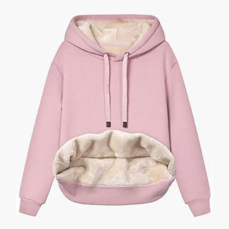 Womens Lamb Fleece Hoodies with Pockets Warm Sherpa