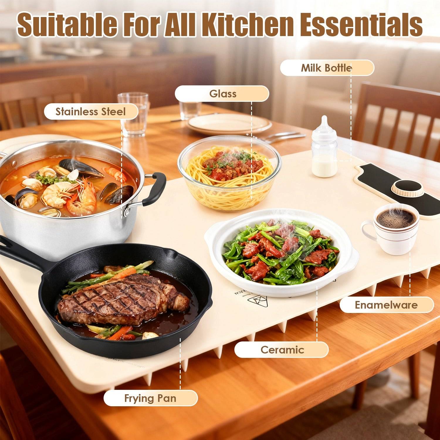 Food Heat Mat 23.6x15.8 Inch 300W Adjustable