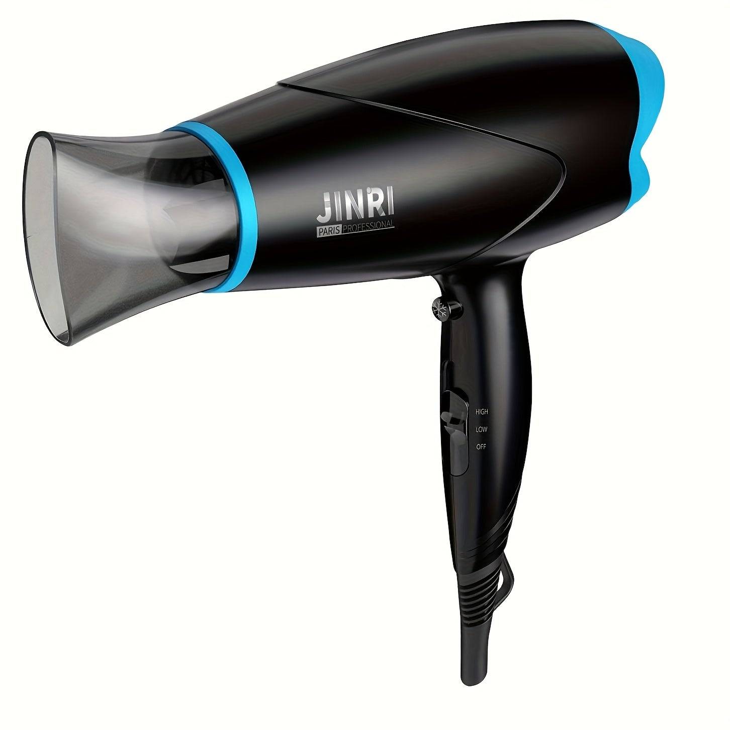 Professional Ionic Hair Dryer with Diffuser 1875W Power For Curly Hair Long Cord & Non-Folding Handle