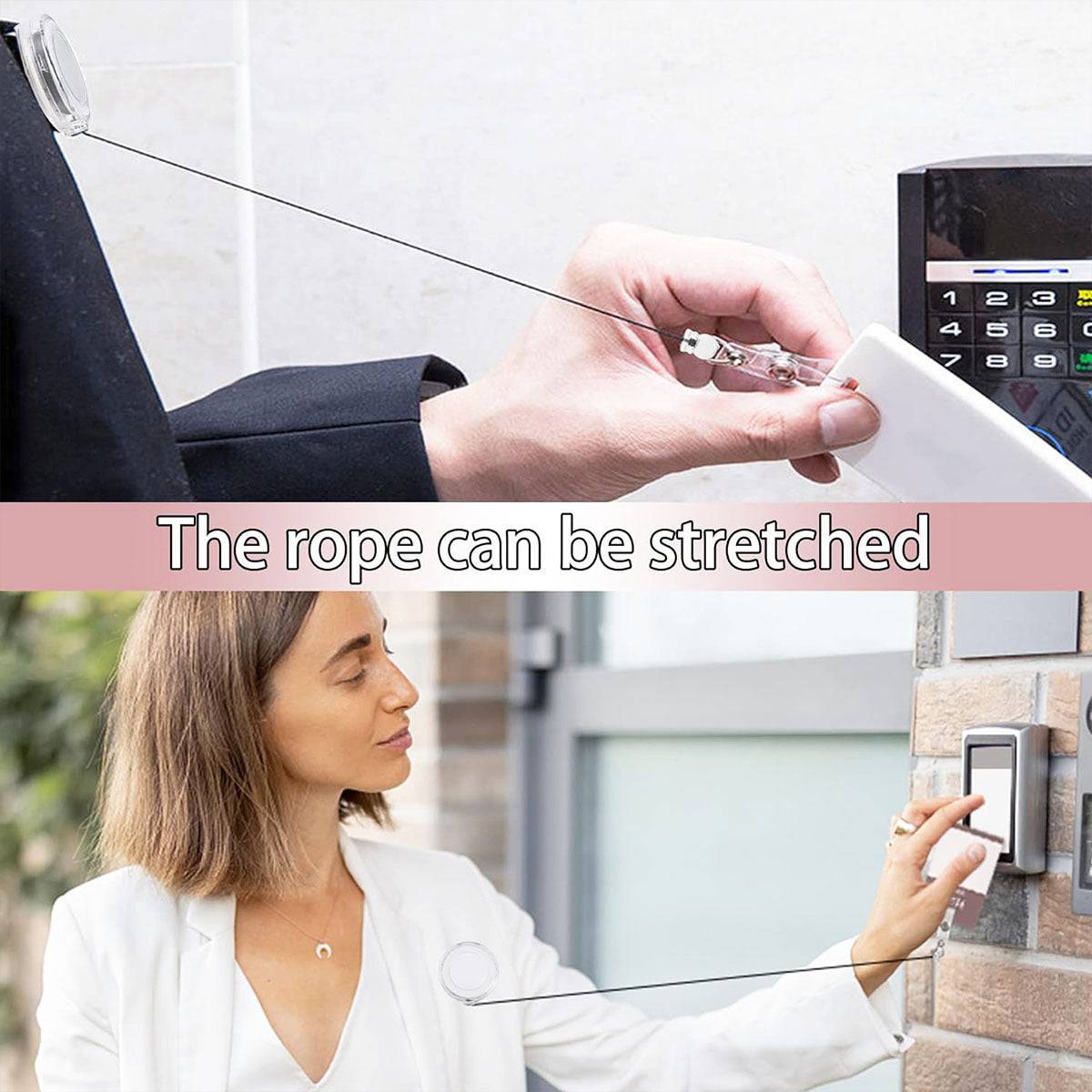 Retractable Badge Reel Set with Colored Buckles 20 Pieces