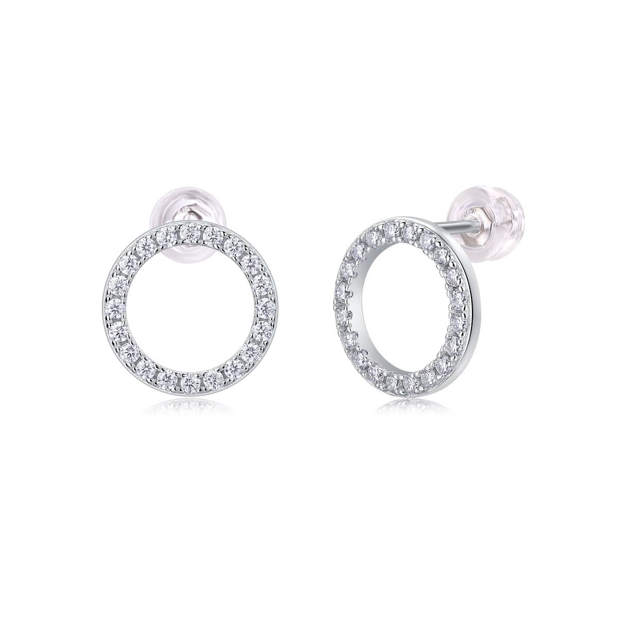S925 Silver Moissanite Earrings Elegant Stud Design