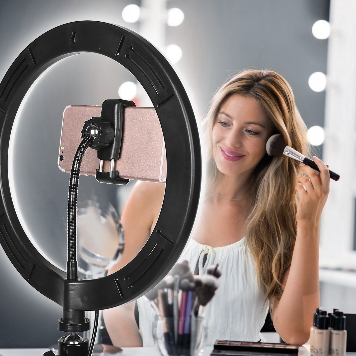 10in LED Ring Light with Tripod Stand and Phone Holder