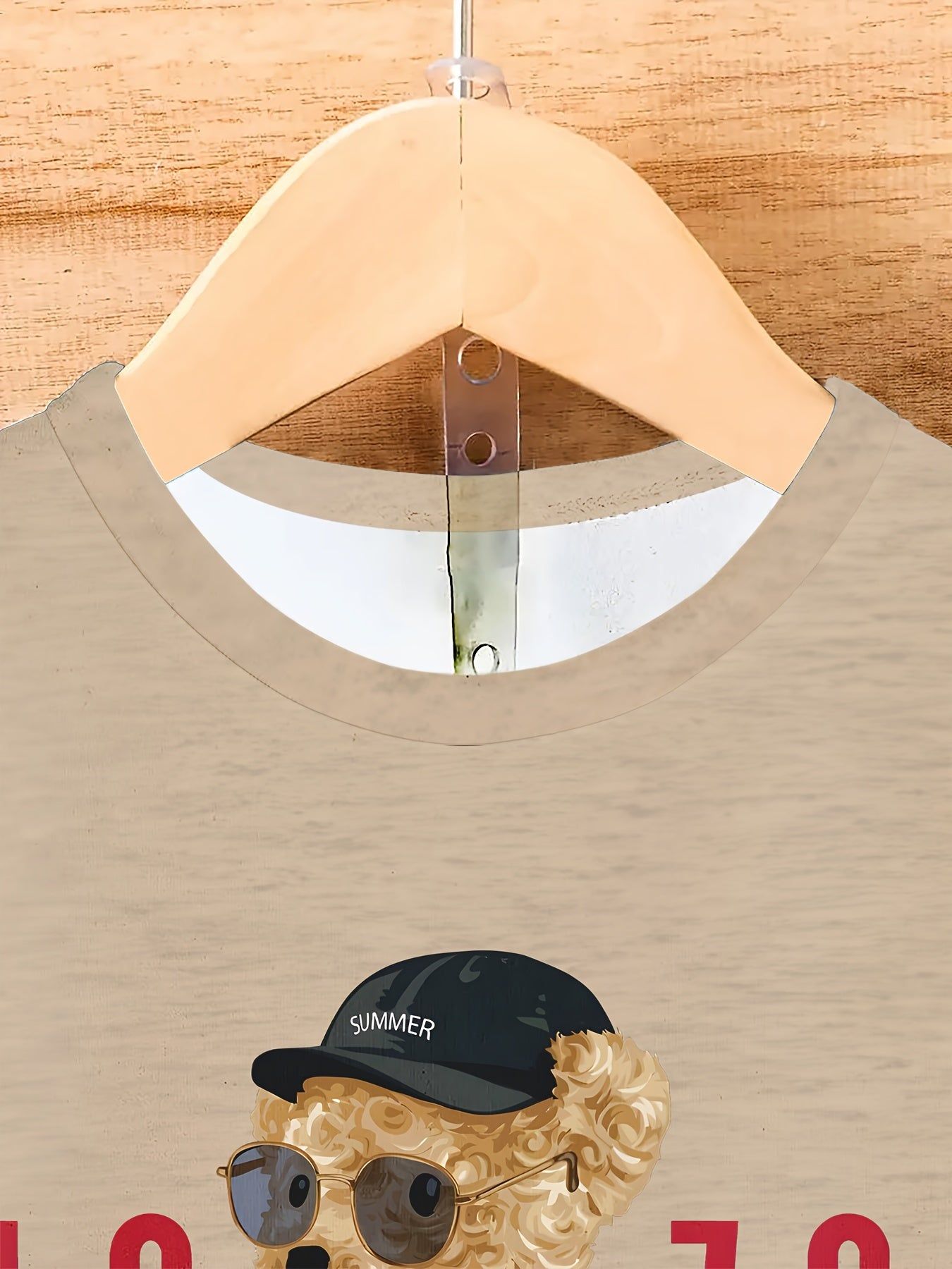 T Shirt Retro Round Neck 1979 Teddy Print Soft Stretch