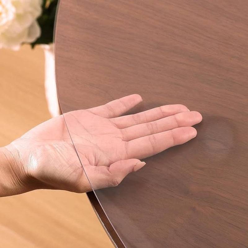2mm Thick Transparent PVC Tablecloth Protector Durable Easy-Clean Circular Cover Multiple Sizes for Dining