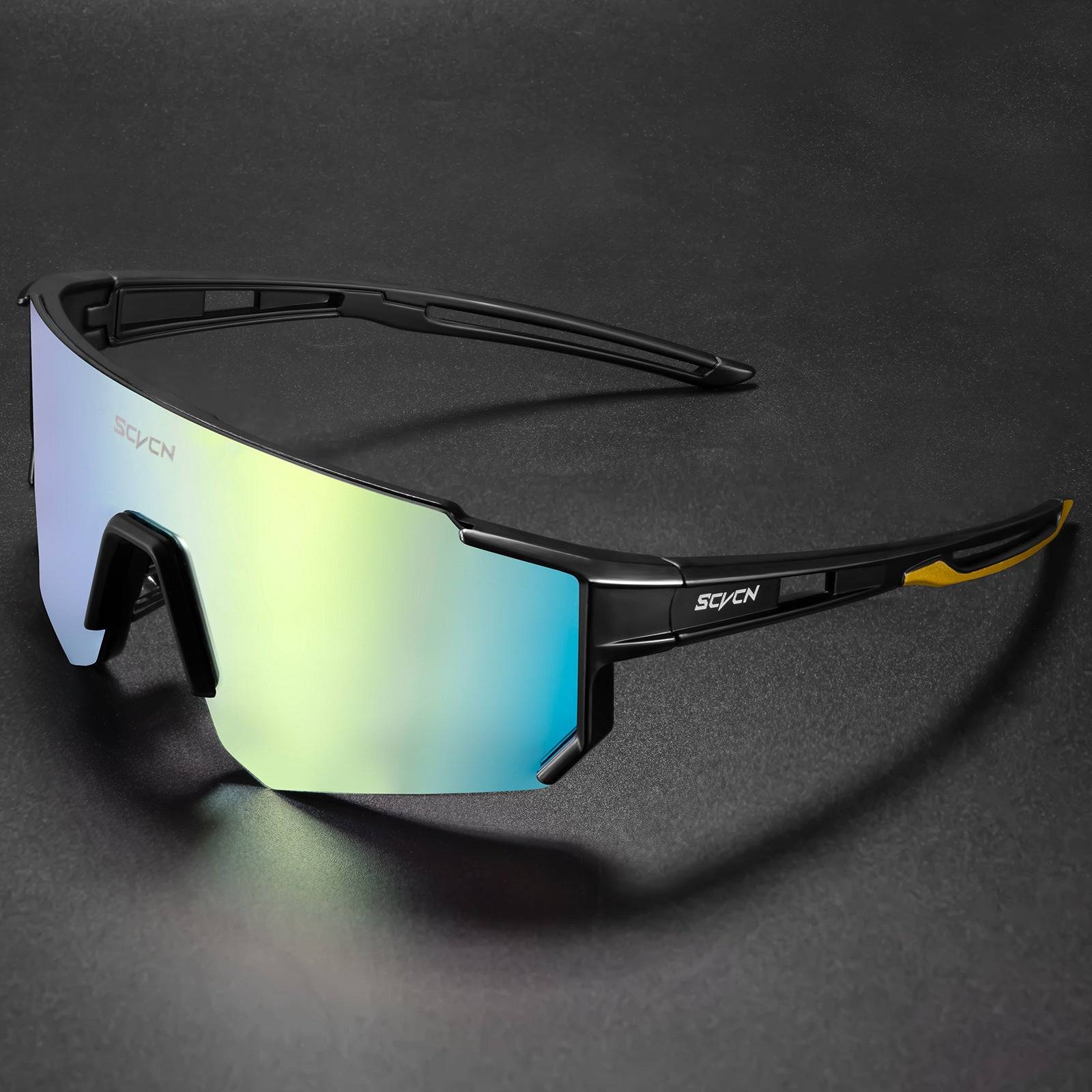 Frameless Sports Sunglasses for Cycling, Windproof and Anti-Mosquito, Colorful PC Lens Design