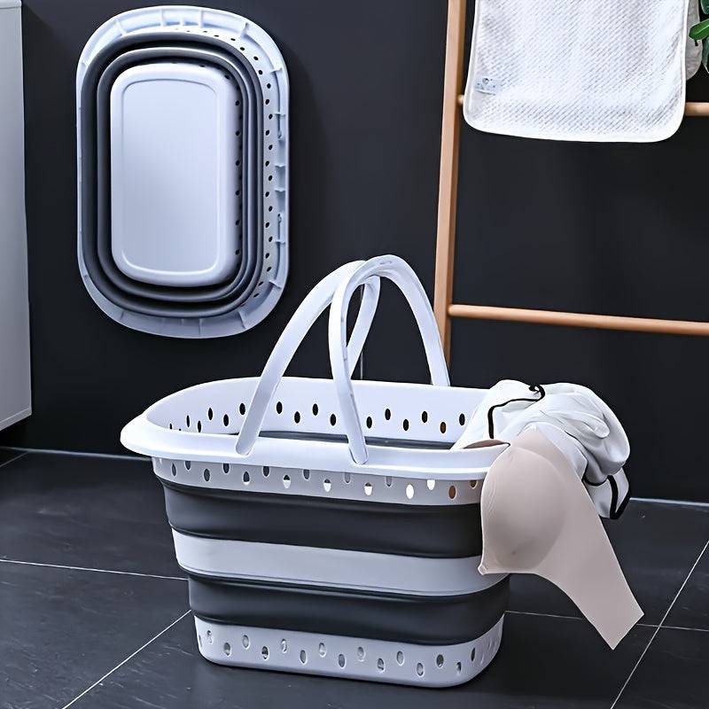13-Gallon Foldable Laundry Basket Large-Capacity Collapsible Hamper with Comfortable Handle Space-Saving & Easy-to-Assemble for Bathroom, Balcony & RV