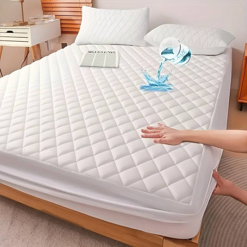 Waterproof Quilted Mattress Cover – Soft Dustproof Bedding Protector for Home, Guest Room & Hotel