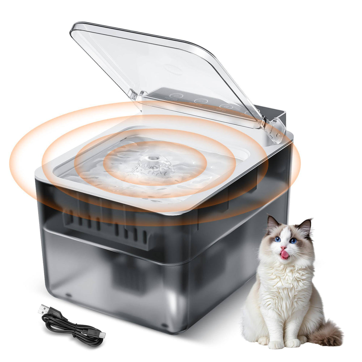 Automatic Cat Water Fountain 3L With Radar Sensor