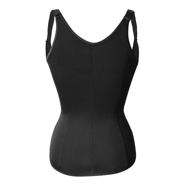 Zipper Waist Trainer Corset With Adjustable Straps