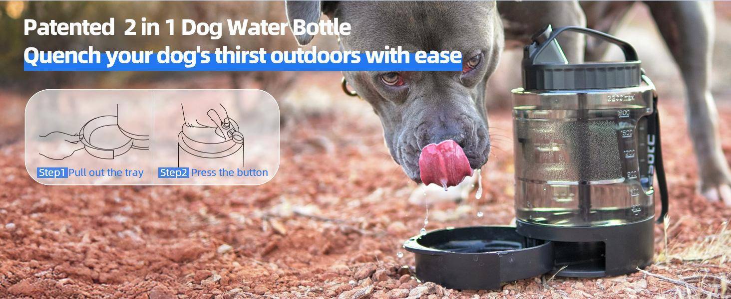 Dog Water Bottle Portable Pull Out Bowl Leak Proof Hydration