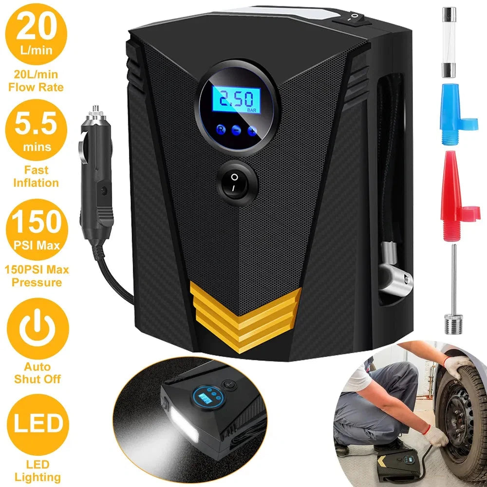 12V Tire Inflator 150PSI Digital Air Compressor