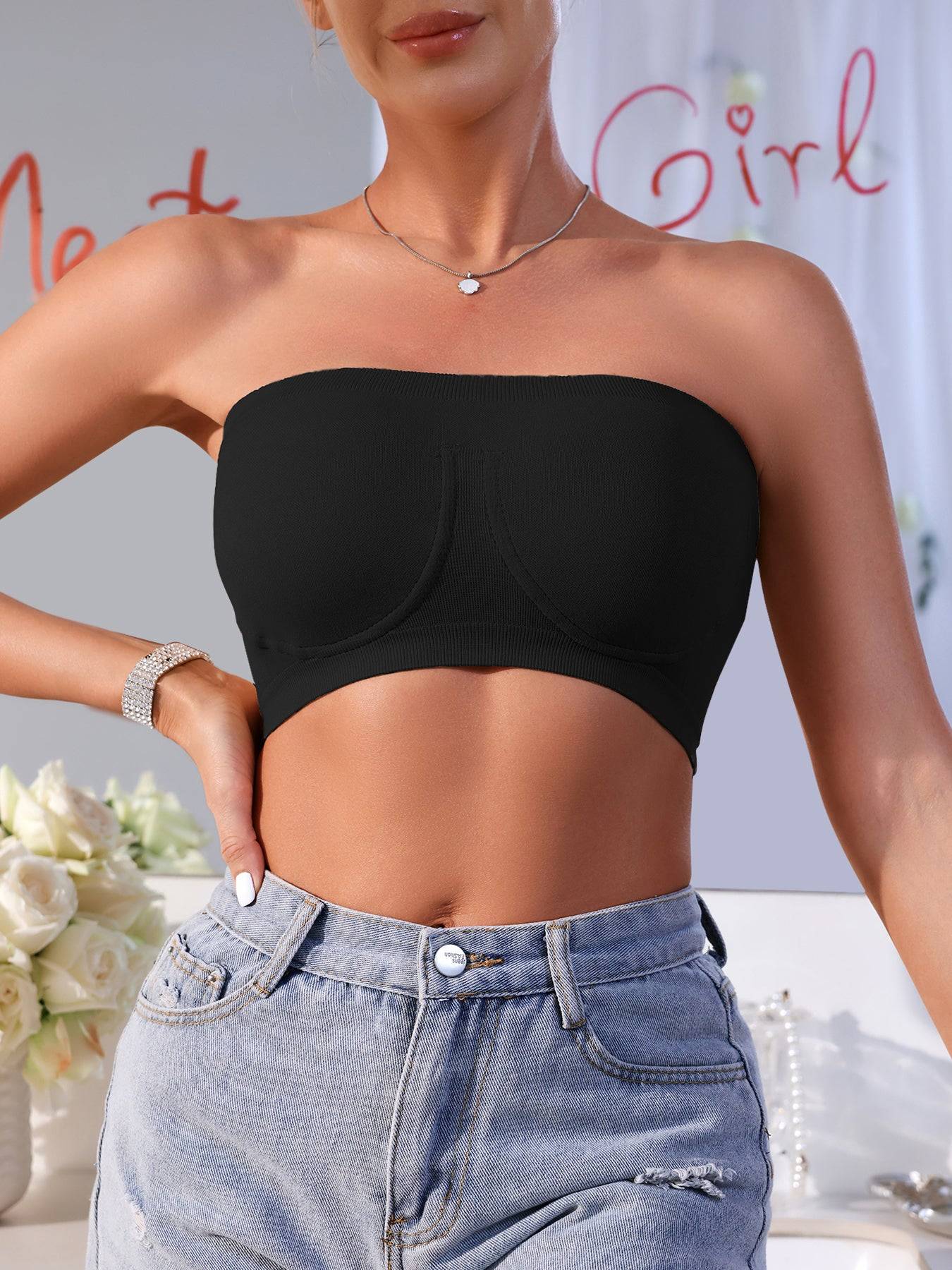 3PCS Strapless Seamless Bandeau Bras Set