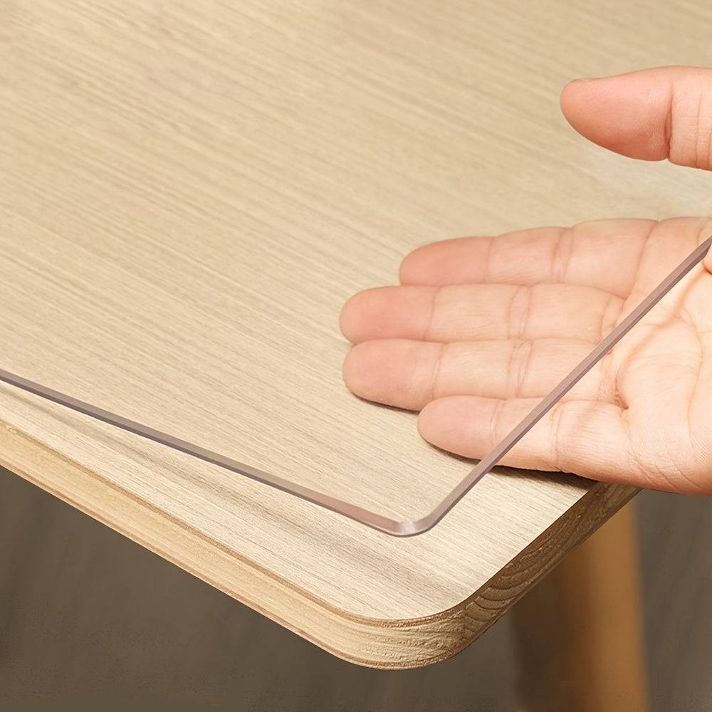 Transparent PVC Tablecloth 1.5mm Thick Protective Film Heat, Dust & Dirt Resistant Table Mat for Dining, Tea & Home Tables
