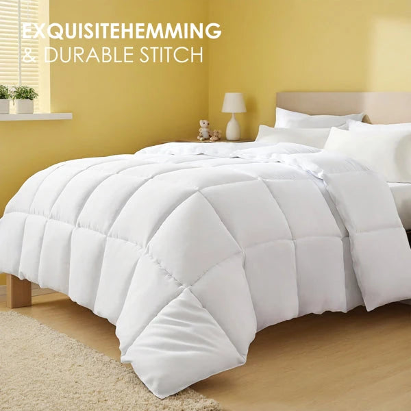 Oversized Checkered Quilted Duvet for Single Double