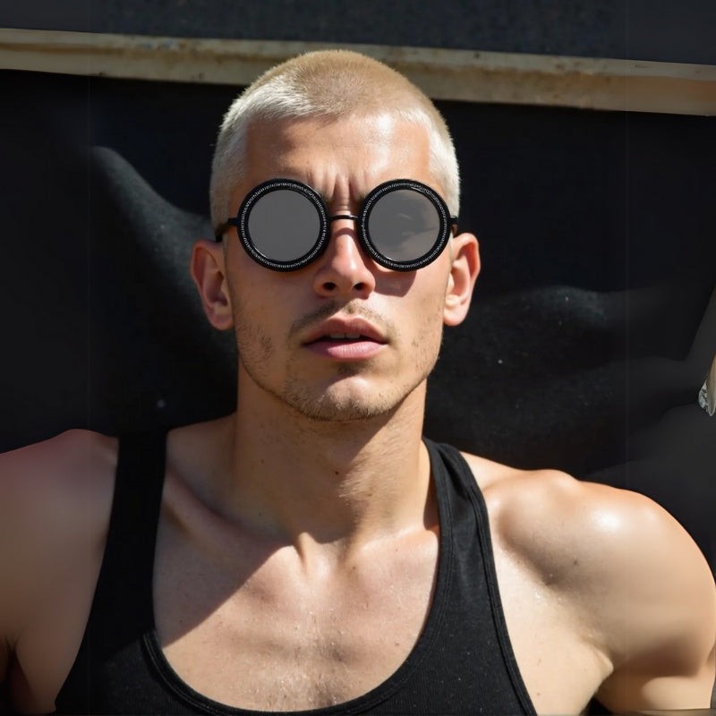 ND Dimmable Round Sunglasses Aluminum Magnesium Frame