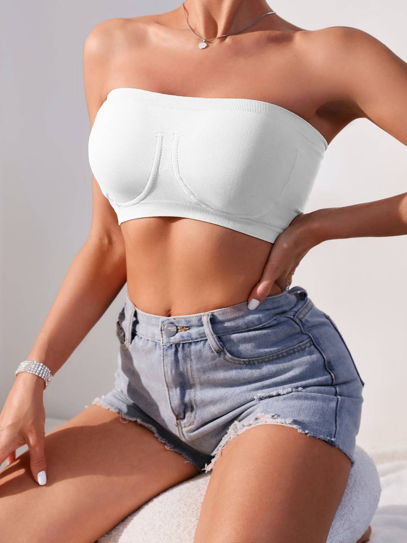 3PCS Strapless Seamless Bandeau Bras Set