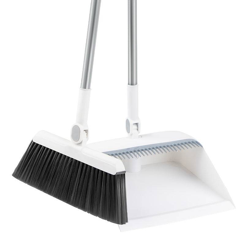 2pcs 3-in-1 Magnetic Foldable Broom & Dustpan Set Rotatable Design for Pet Hair, Bedroom & Living Room Cleaning