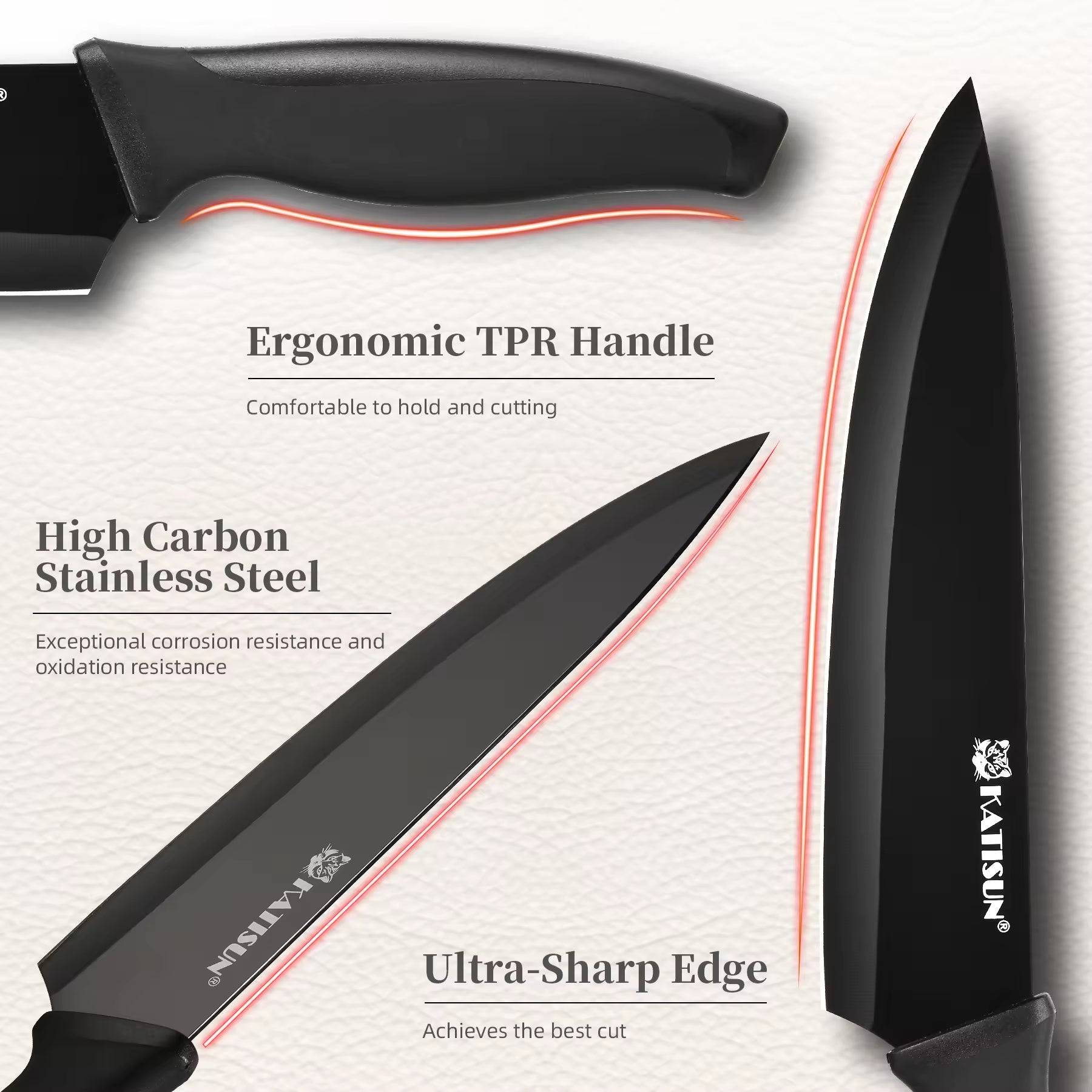 15 Piece Carbon Steel Knife Set with Handles