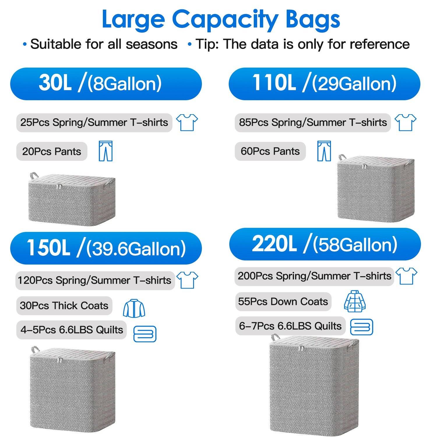 4 Pack Foldable Storage Boxes with Lid and Zipper