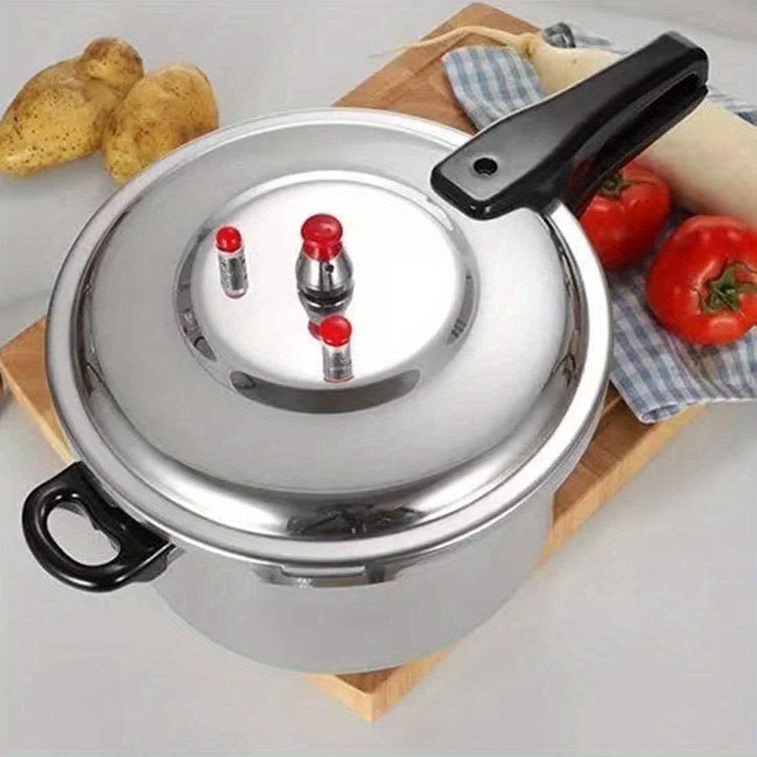 8-Quart Aluminum Pressure Cooker – Stovetop Compatible with Exhaust Valve, Safety Features & Canning Rack