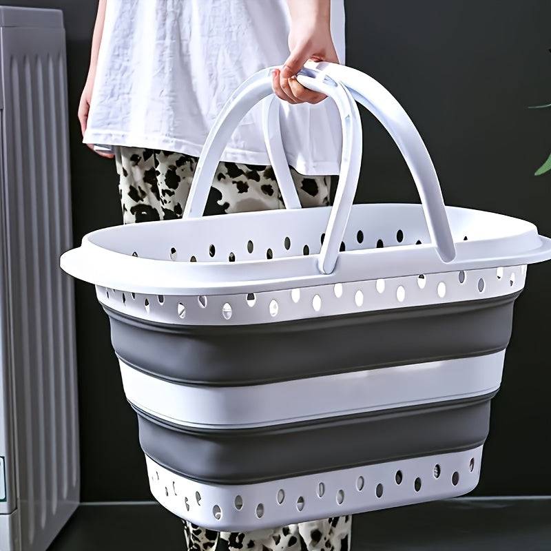 13-Gallon Foldable Laundry Basket Large-Capacity Collapsible Hamper with Comfortable Handle Space-Saving & Easy-to-Assemble for Bathroom, Balcony & RV