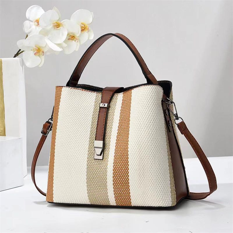 Womens PU Crossbody Bag Large Capacity Bucket Style