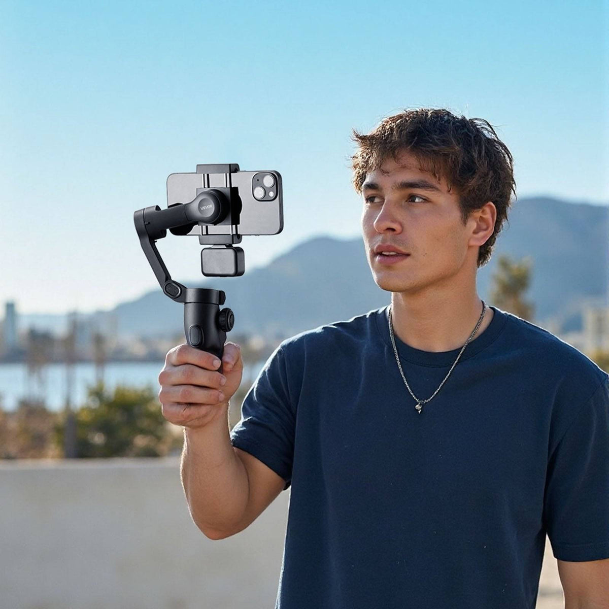 Phone Gimbal 3 Axis Stabilizer with Adjustable Fill Light