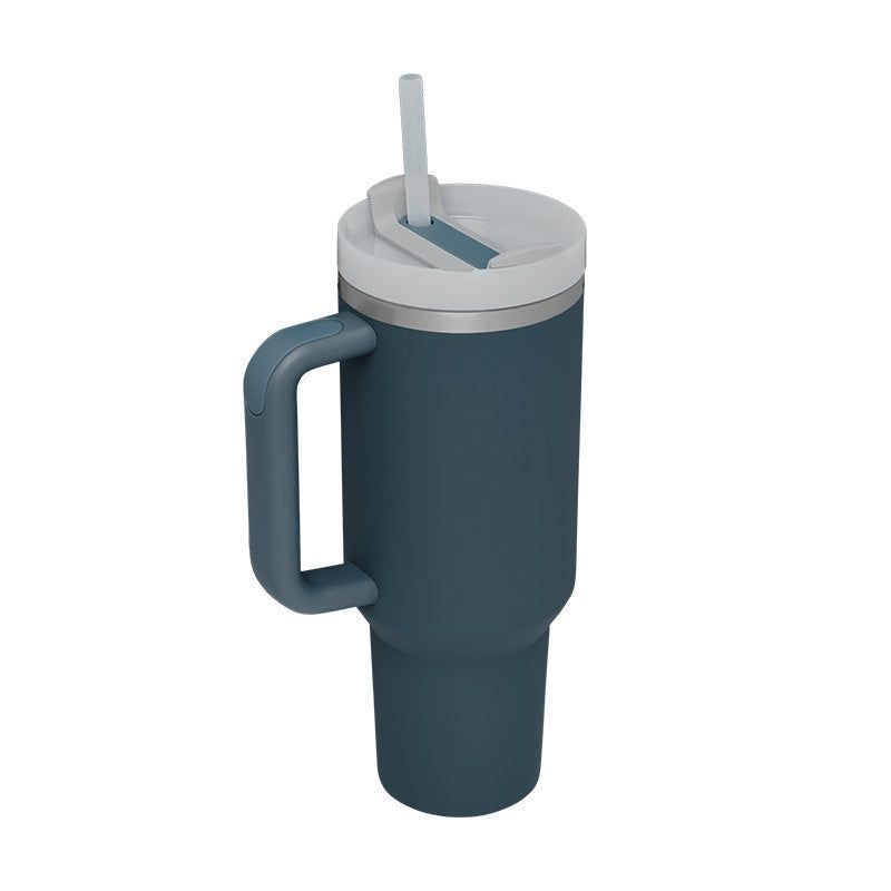 40oz Stainless Steel Insulated Tumbler with Handle and Straw