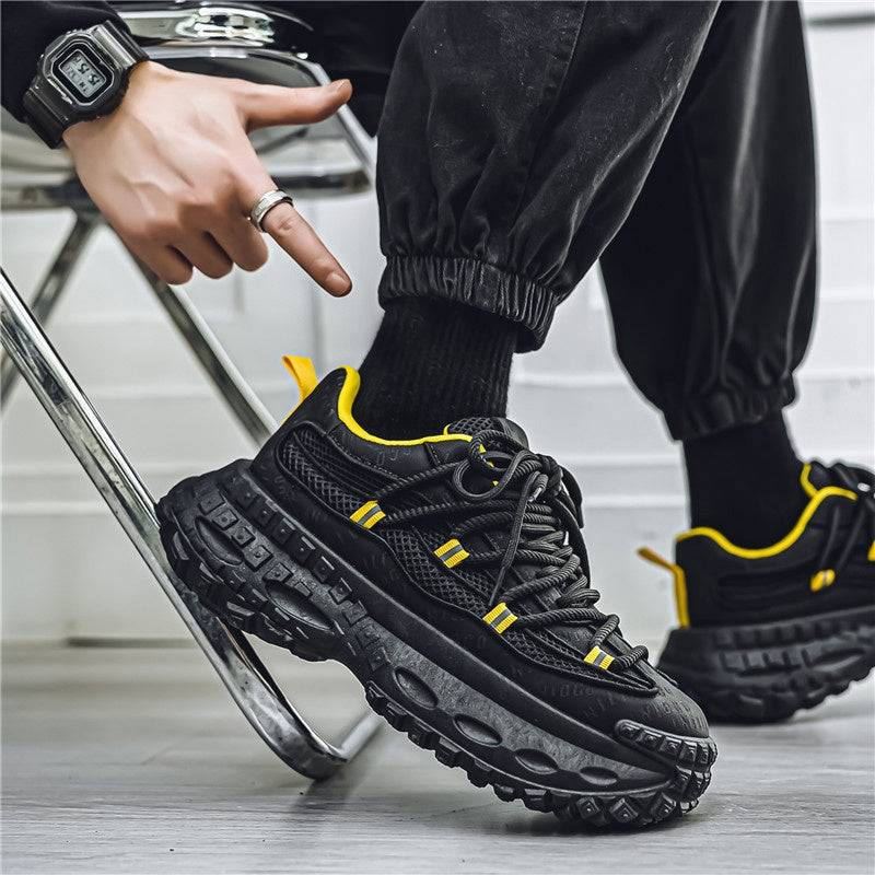Men’s Chunky Platform Sneakers with Height-Increasing Sole & Non-Slip Rubber Outsole, Durable Lace-Up Shoes for Gym & Casual Wear