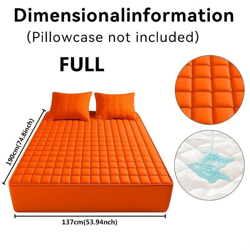 Waterproof Quilted Mattress Cover – Soft Dustproof Bedding Protector for Home, Guest Room & Hotel