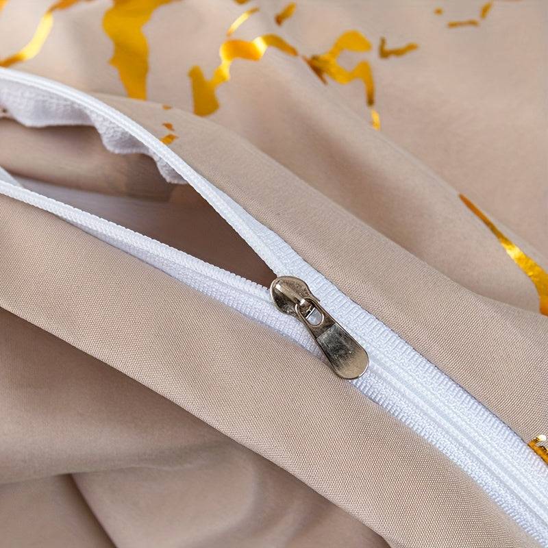 3-Piece Duvet Cover Set – Super Soft & Breathable Bronzing Texture, Includes 1 Duvet Cover + 2 Pillowcases, All-Season Bedding for Home or Dorm