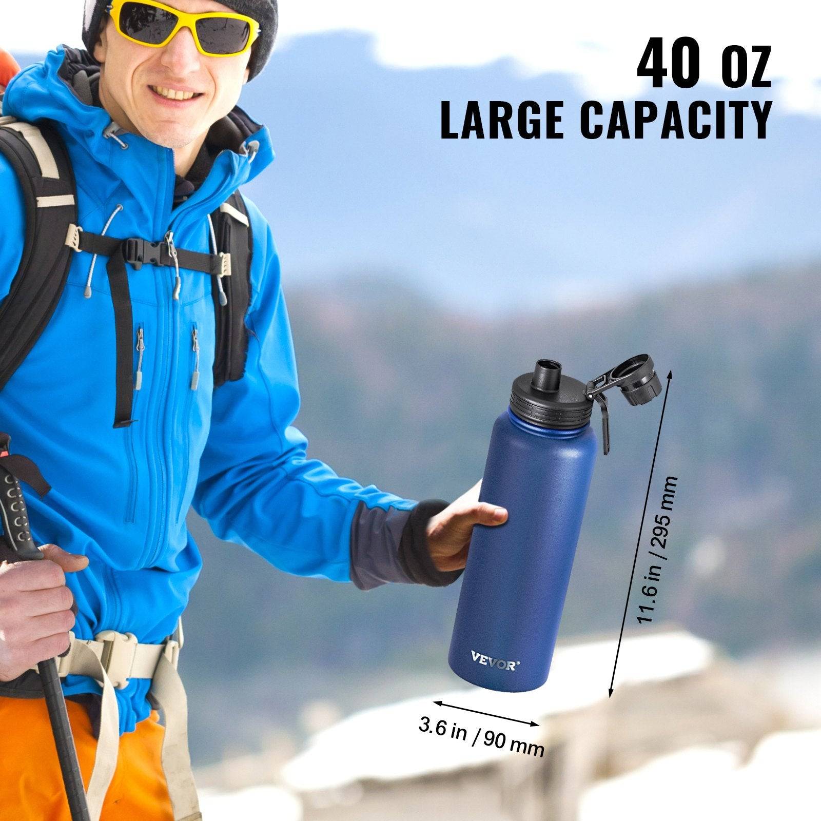 40oz Insulated Water Bottle with Wide Mouth Stainless Steel