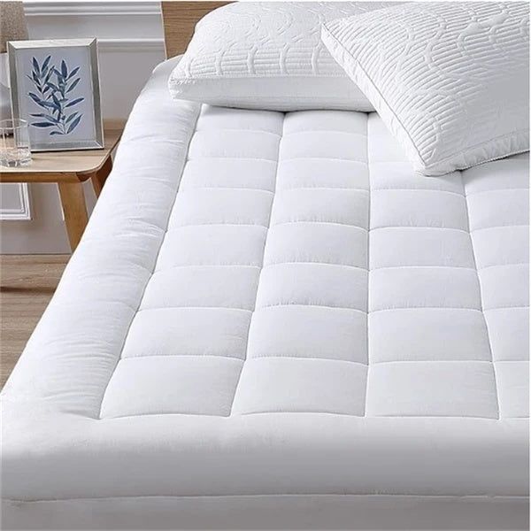 Twin Size Cotton Mattress Pad 450g Filled Lightweight Soft Sleeping Topper for Bed Comfort