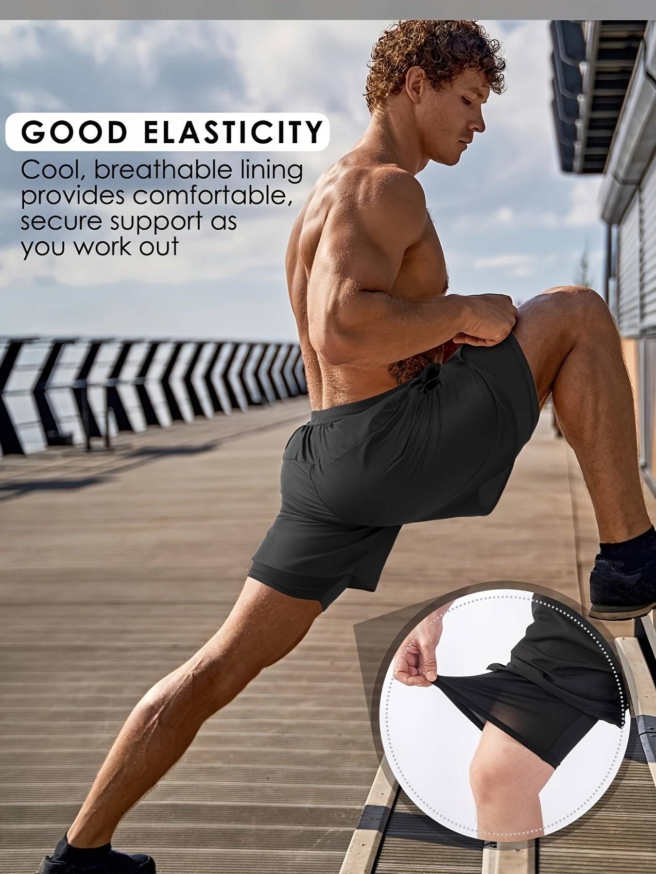 Men's Quick-Dry Workout Shorts 6-Pack – Lightweight, Breathable, Elastic Waist for Gym, Running & Beach