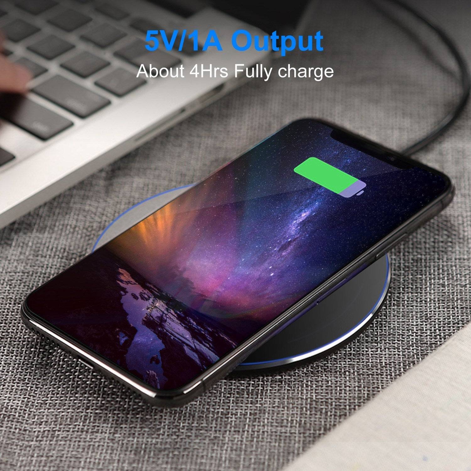 Ultra Slim Wireless Charger Pad with LED Ring Design