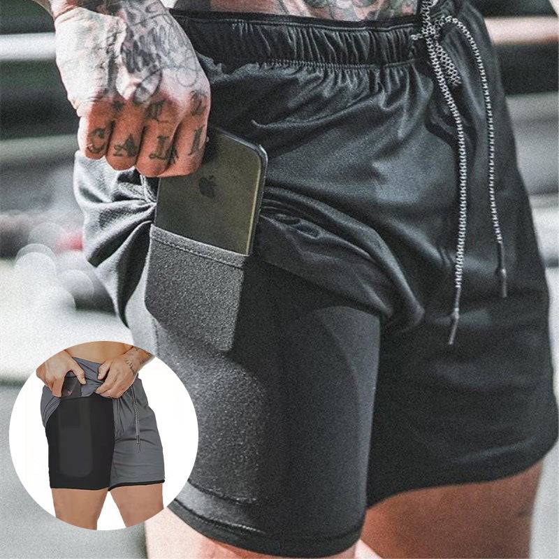 Lightweight Compression Shorts with Phone Pocket