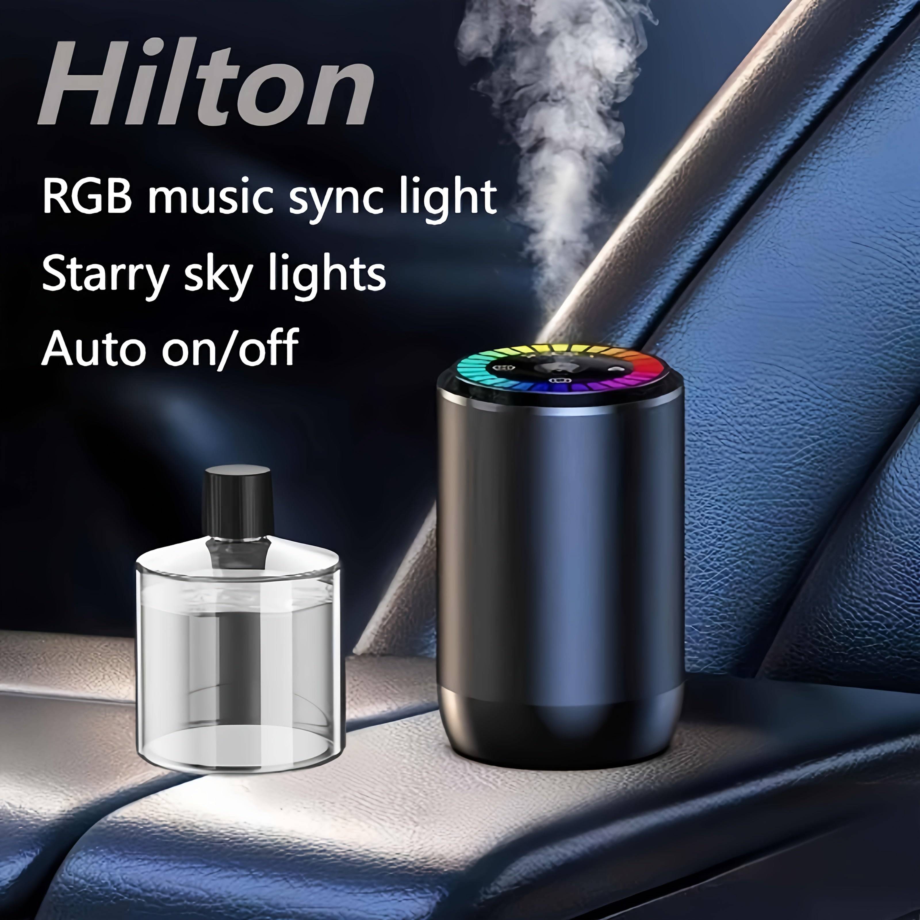 Smart Car Air Freshener with Dynamic Light Show & Starry Sky Mode Essential Oil Diffuser with Adjustable Fragrance Intensity Long-Lasting French Cologne Scent