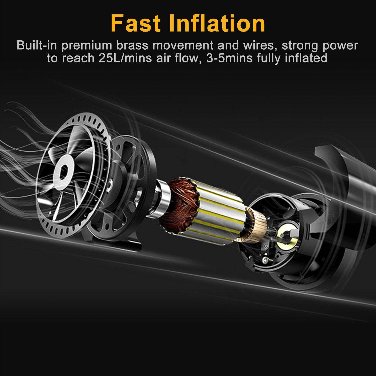 12V Tire Inflator 150PSI with LCD and Auto Shut Off