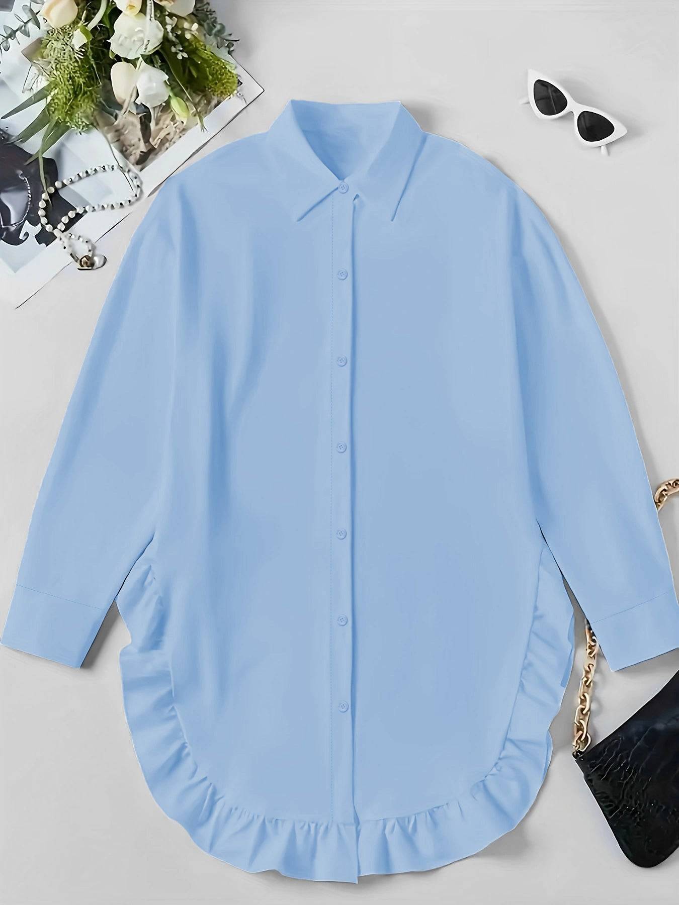 Long Sleeve Casual Solid Color Shirt