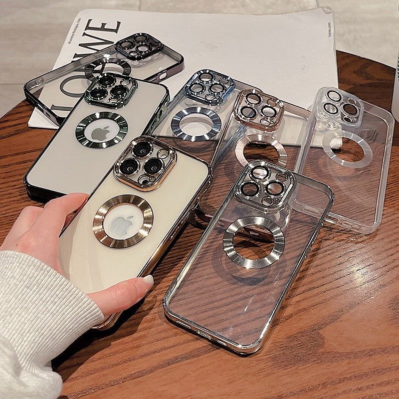 Electroplated Slim Phone Case with Lens Protector for iPhone