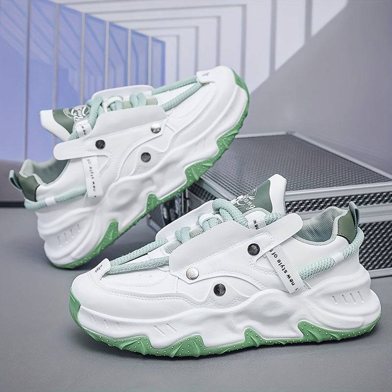 Men’s Casual Sneakers – Breathable Lace-Up Shoes with Non-Slip Rubber Sole for All-Season Outdoor & Everyday Wear